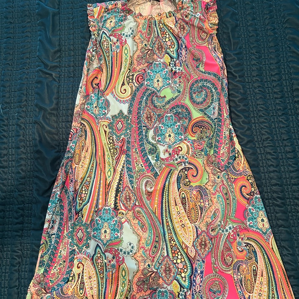 Tommy Hilfiger Pink and Turquoise Paisley Dress